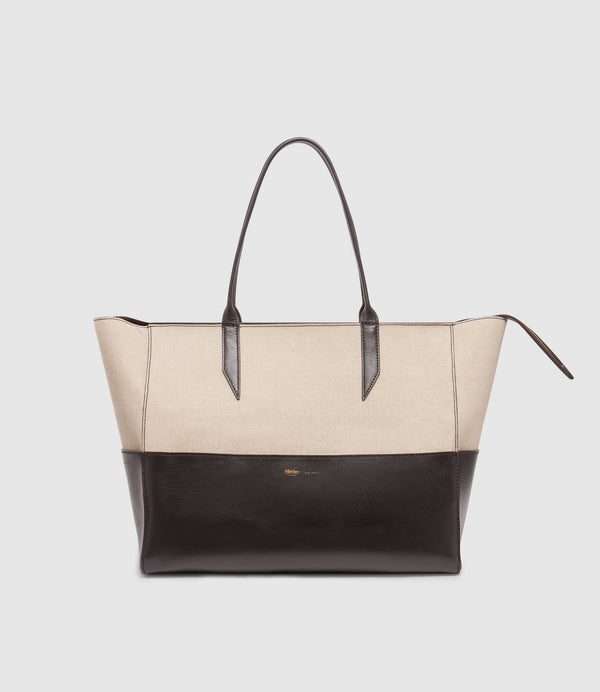 Incognito Small Cabas Natural Linen with Cacao