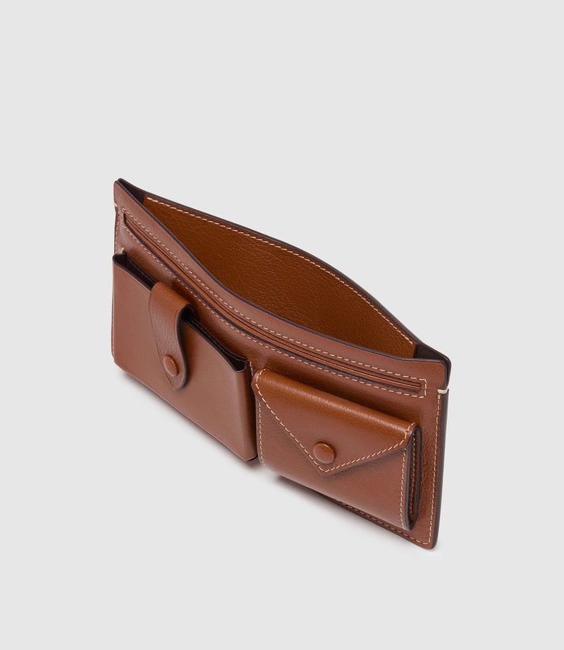 Inside Out Wallet Buffalo Cognac