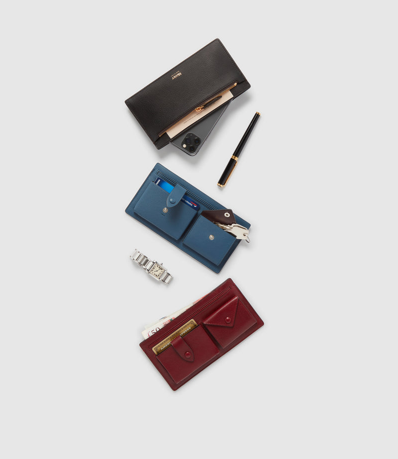 Inside Out Wallet Smooth Calfskin Storm