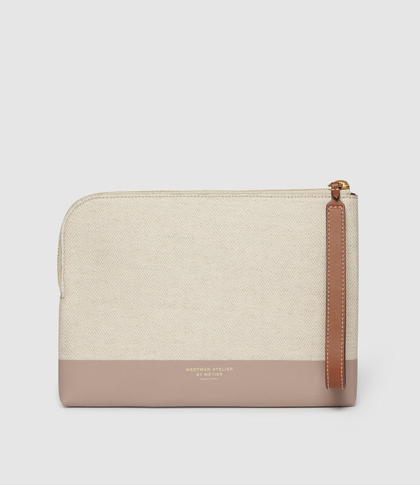 Westman Atelier x Métier The Midi Makeup Case Herringbone