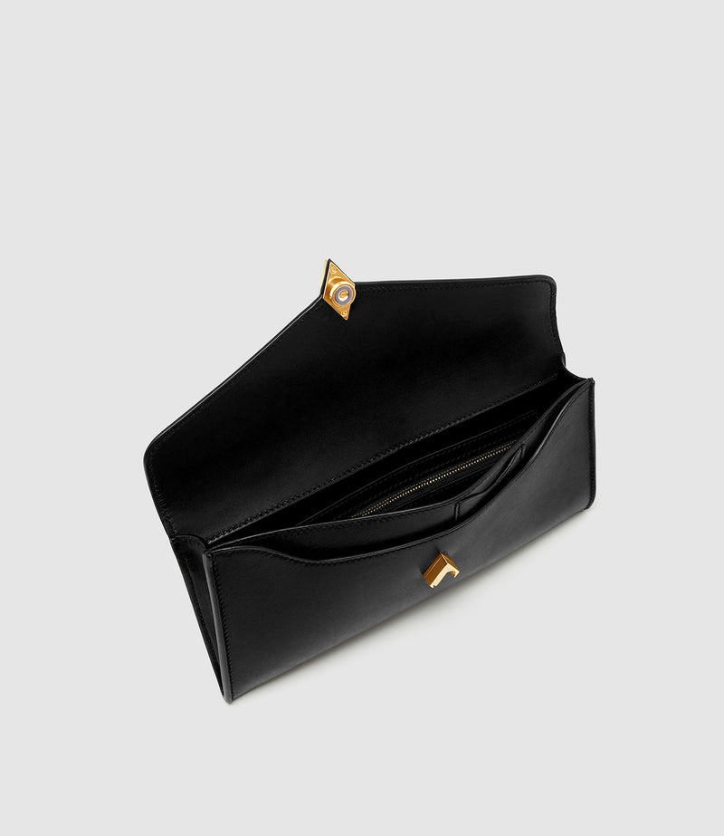 Edge Clutch Supple Calfskin Black