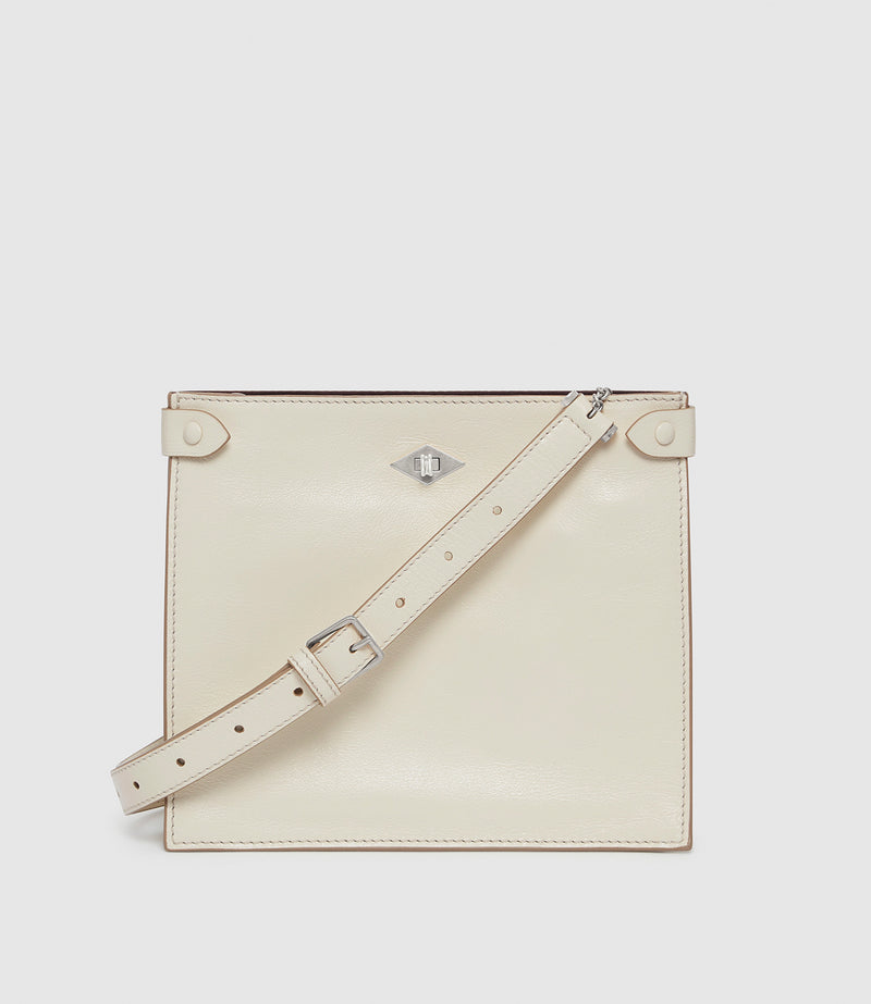 Stowaway Crossbody Elvis White Sand with Silver Hardware