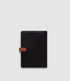 A5 Notebook Cover Buffalo Black with Cognac