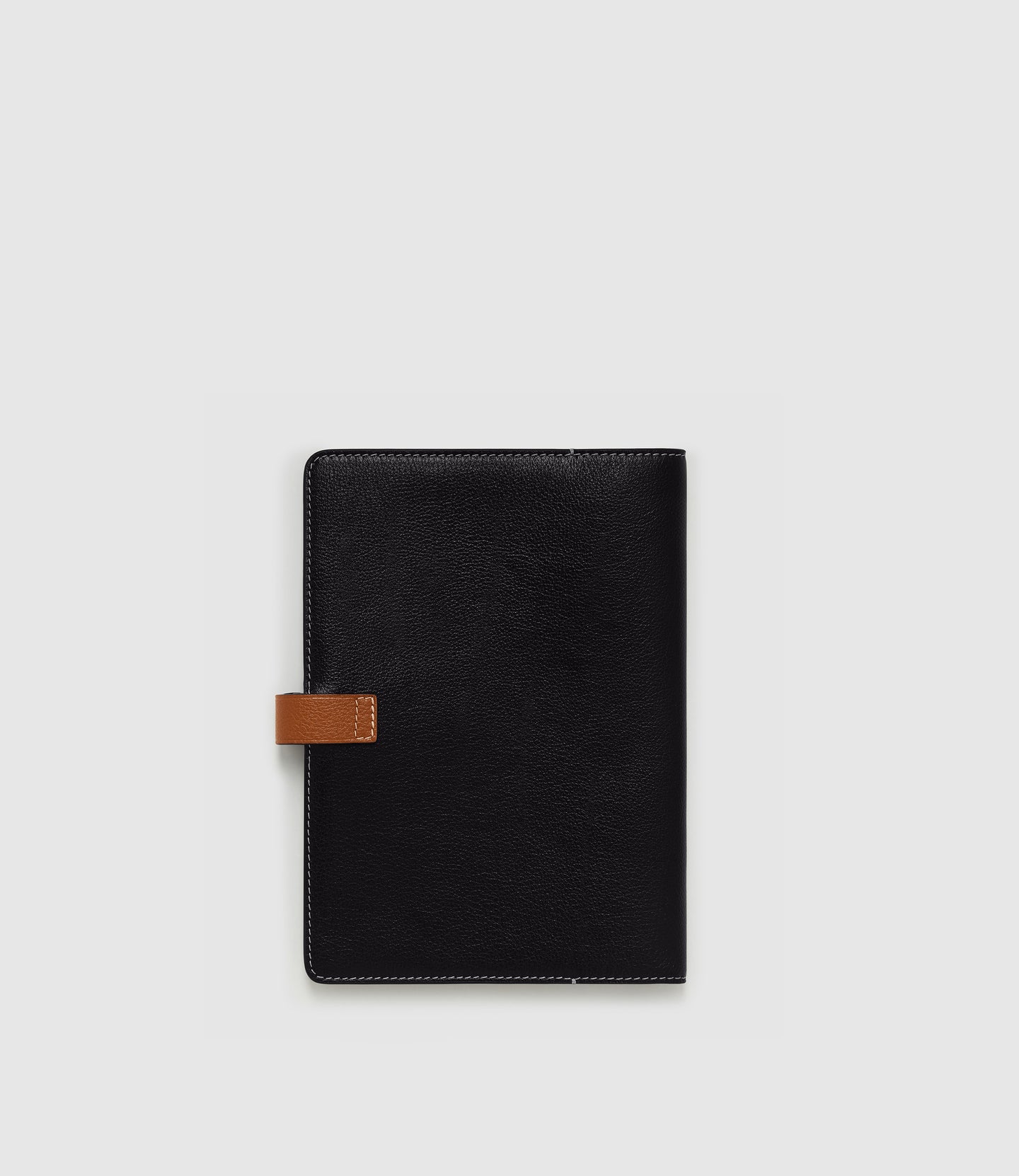 A5 Notebook Cover Buffalo Black with Cognac