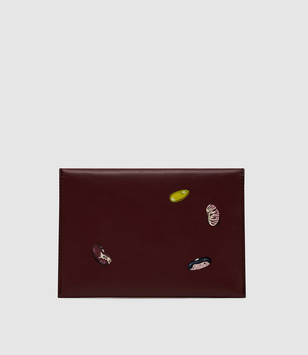 Métier x Gohar World  A6 Envelope Smooth Calfskin Wine with Orange