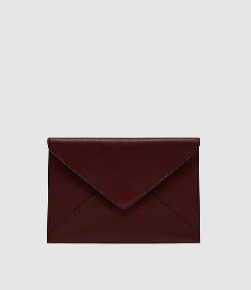 Métier x Gohar World  A6 Envelope Smooth Calfskin Wine with Orange