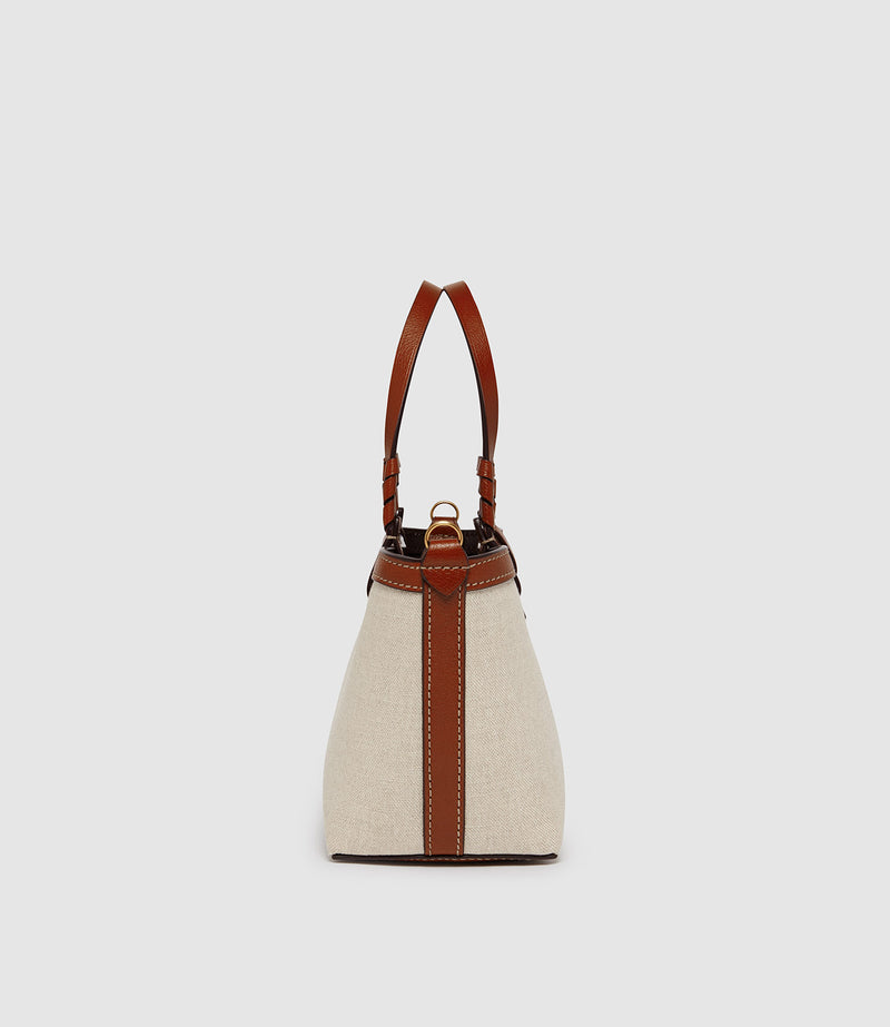 Cala 21 Natural Linen with Cognac