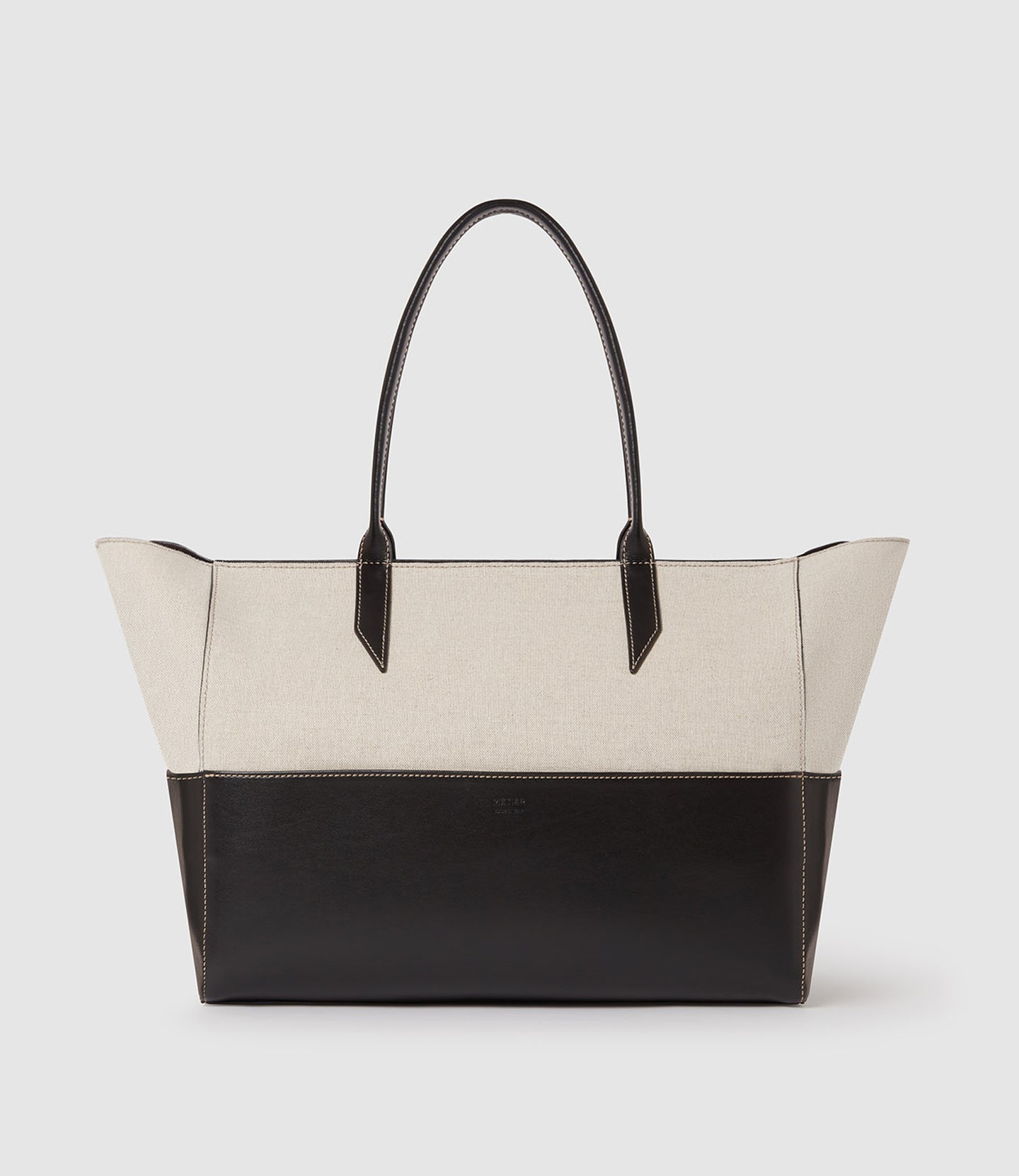 Incognito Small Cabas Linen with Apple Leather Black