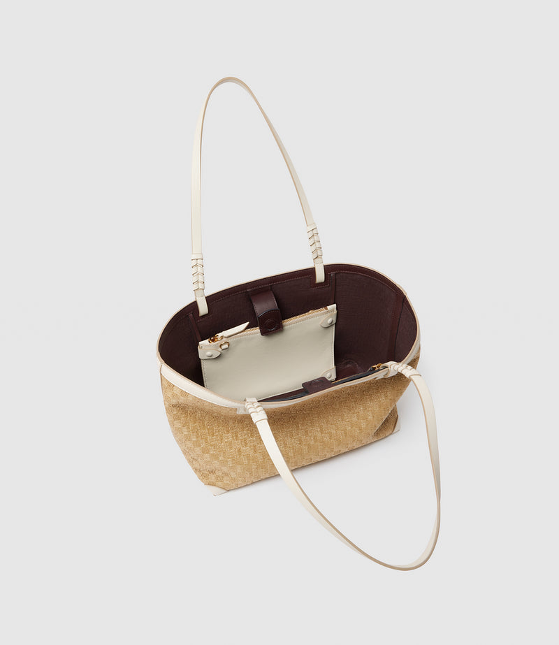 Cala 32 Woven Sahara With Smooth Calfskin White Sand