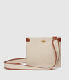Shoulder Strap Natural Linen with Cognac