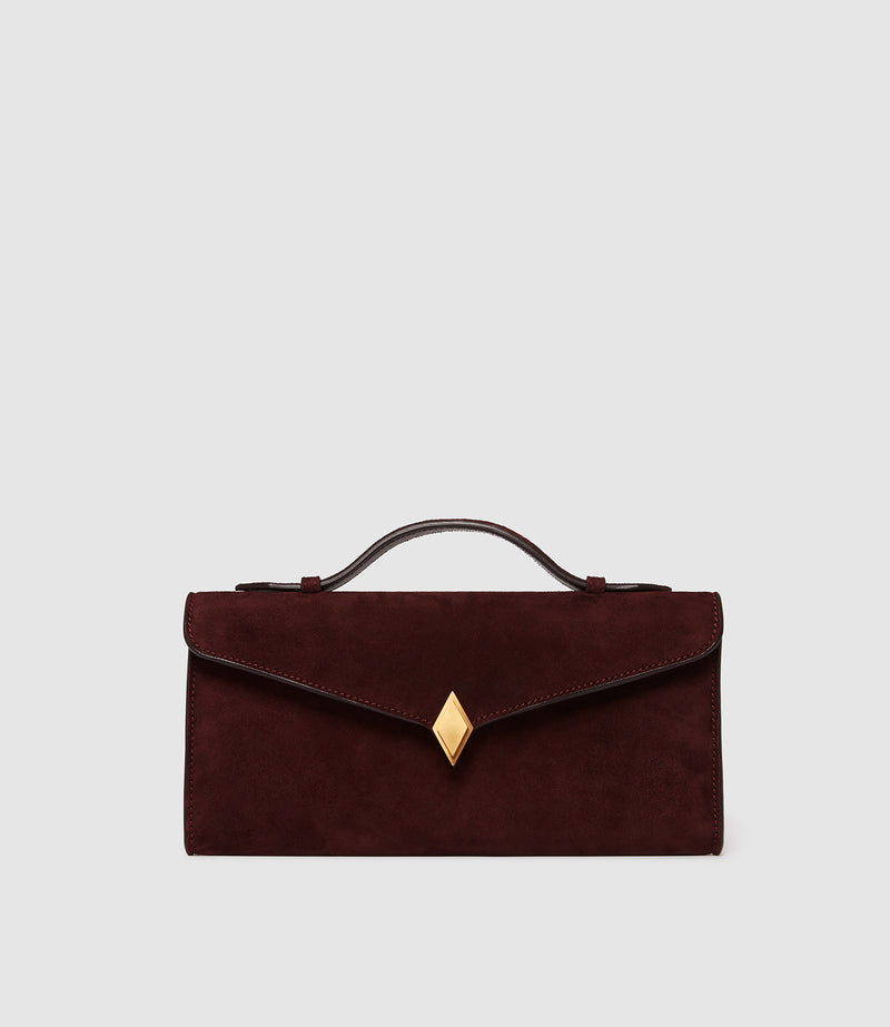 Edge Clutch Buttery Suede Amarone