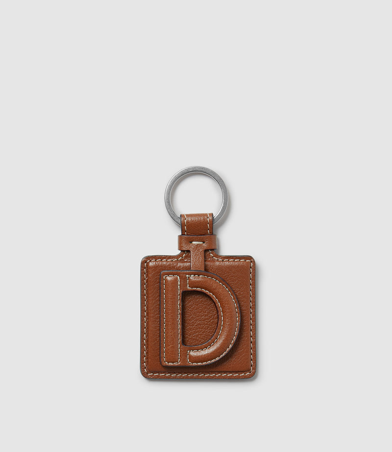 Letter Key Ring Buffalo Cognac