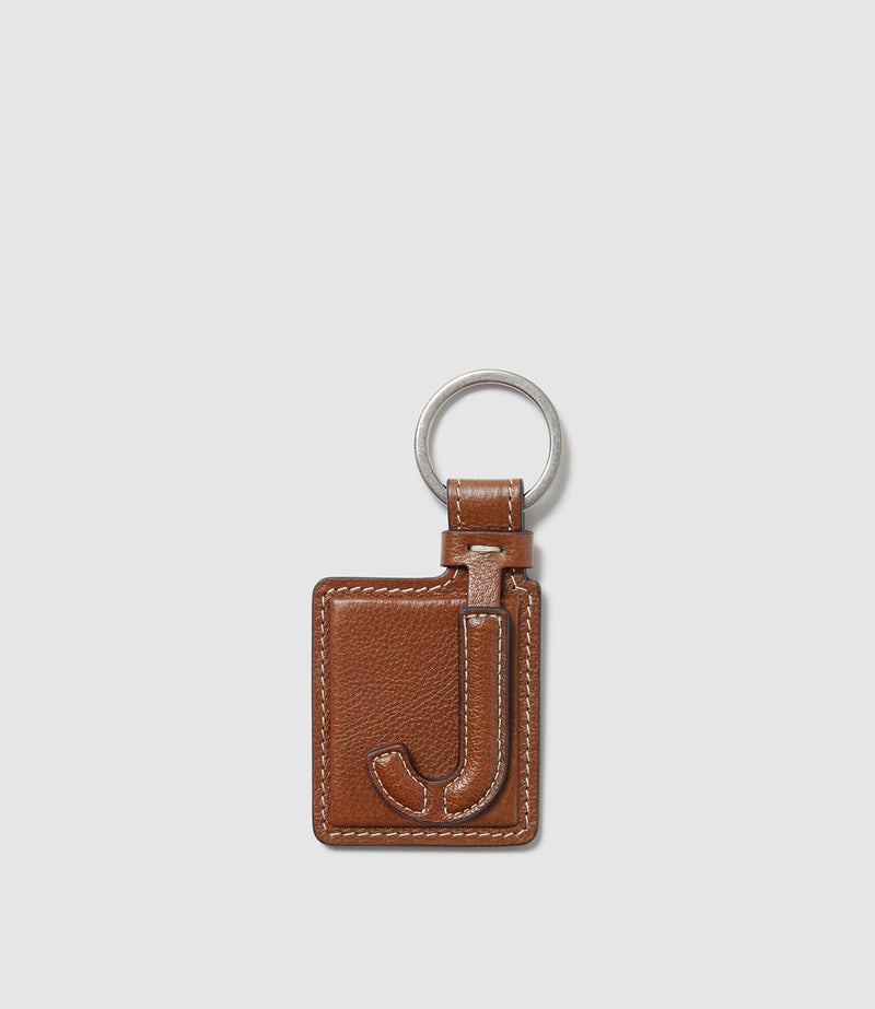 Letter Key Ring Buffalo Cognac