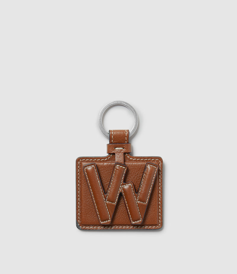 Letter Key Ring Buffalo Cognac