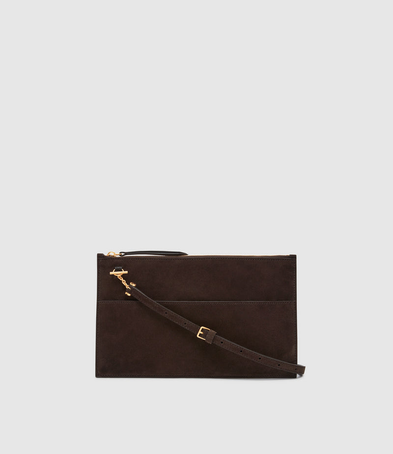 Incognito Clutch Suede Chocolate