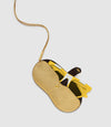 ISSIMO | Métier Glasses Case Double With Strap Metallic Calfskin Gold