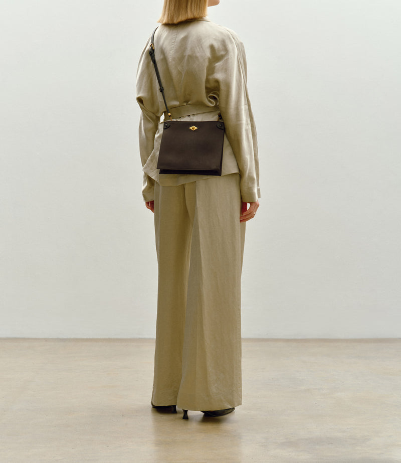 Stowaway Crossbody Silk Satin Black