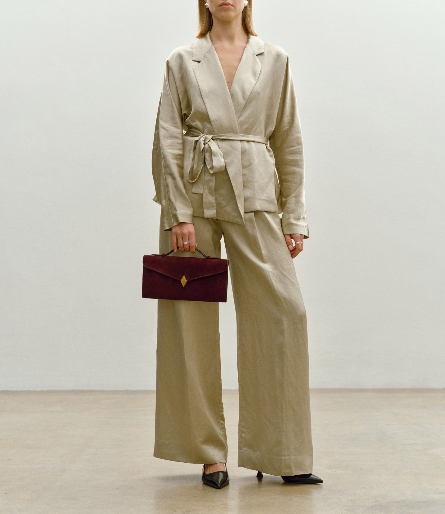 Edge Clutch Buttery Suede Amarone