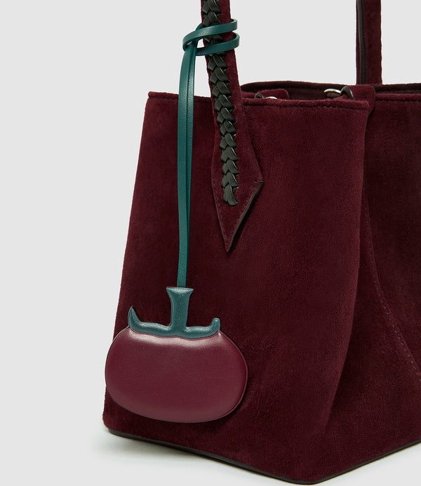 Métier x Gohar World Tomato Ornament Smooth Calfskin Wine with Dark Green