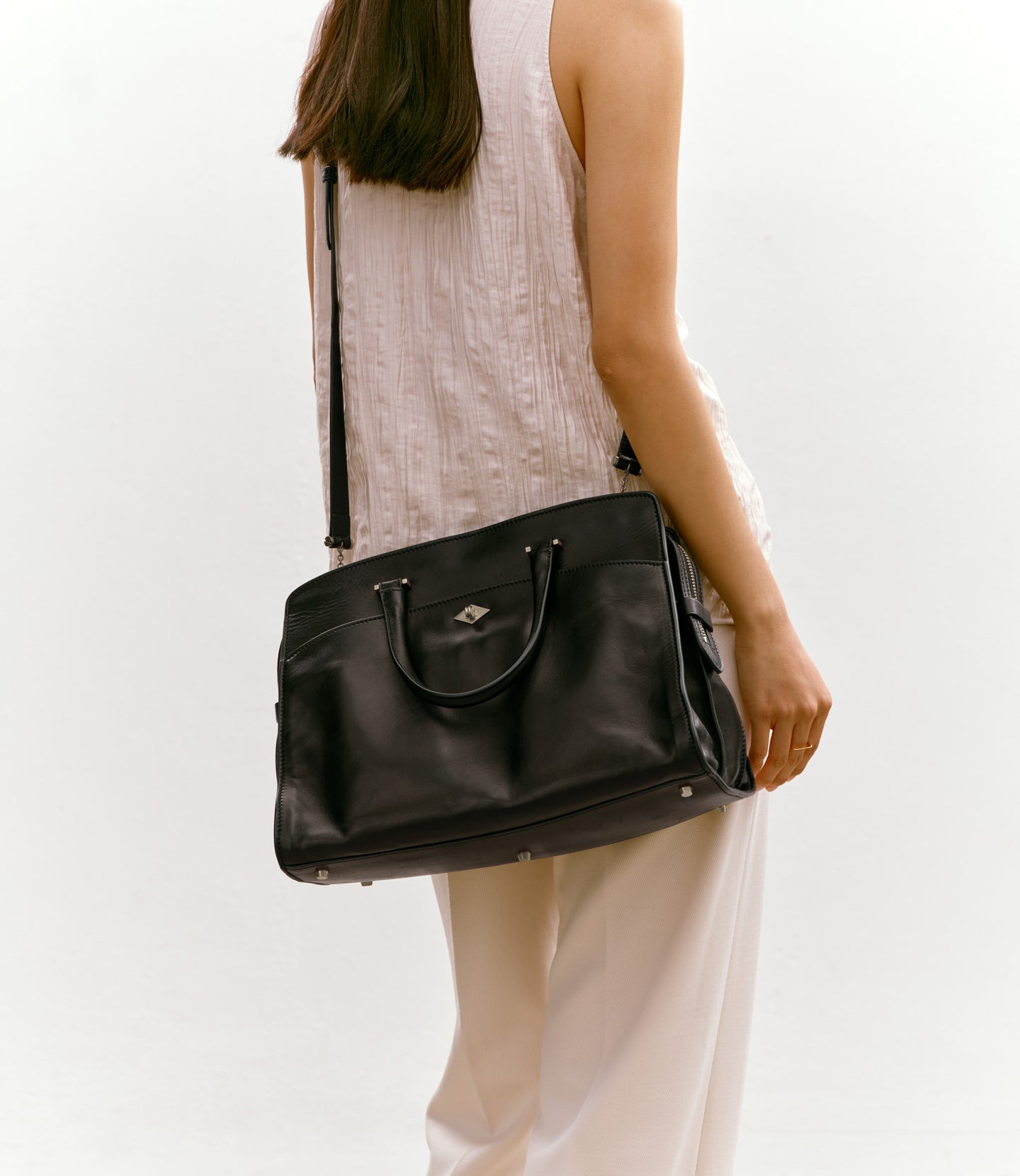 Private Eye Buttery Nappa Black with Silver Hardware