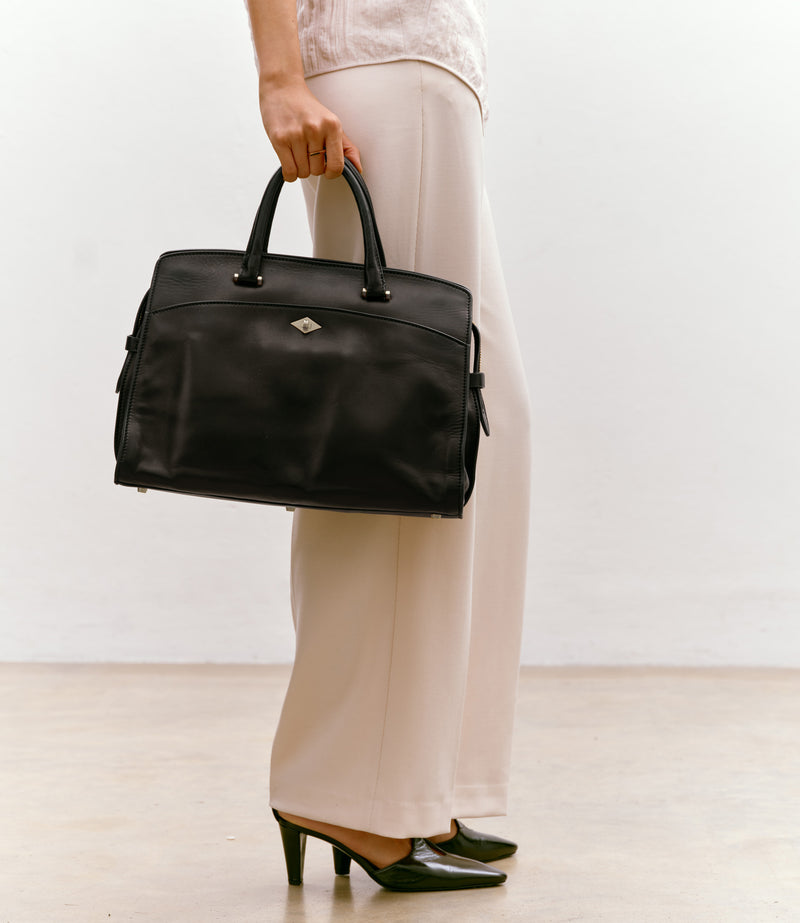 Private Eye Buttery Nappa Black with Silver Hardware