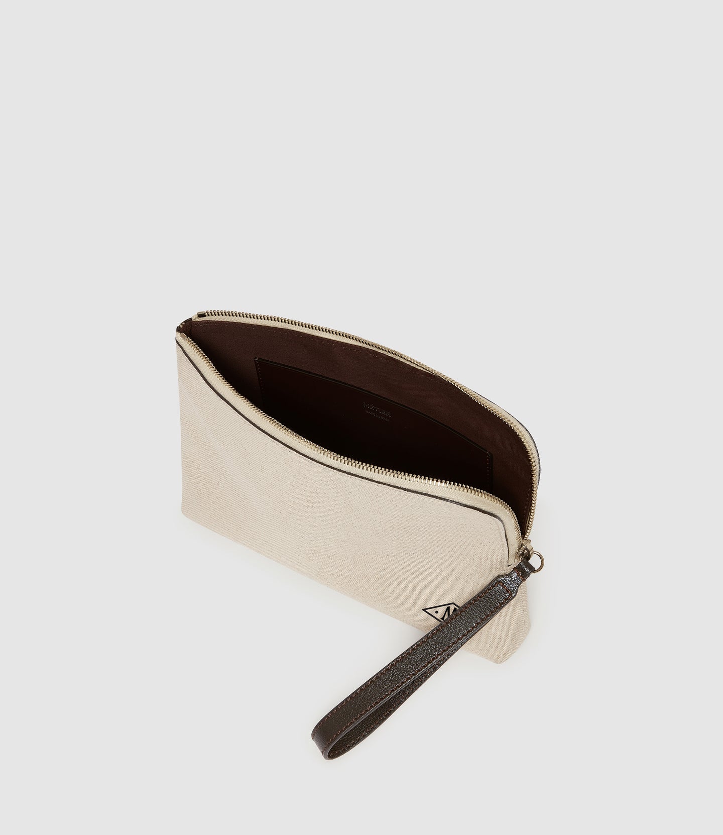 Wristlet Clutch Natural Linen With Elvis Cacao