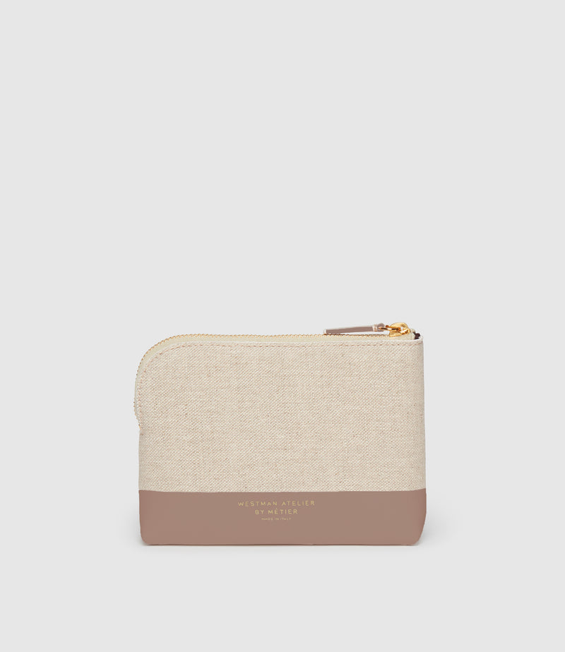 Westman Atelier By Métier Petite Makeup Pouch Natural Linen with Desert