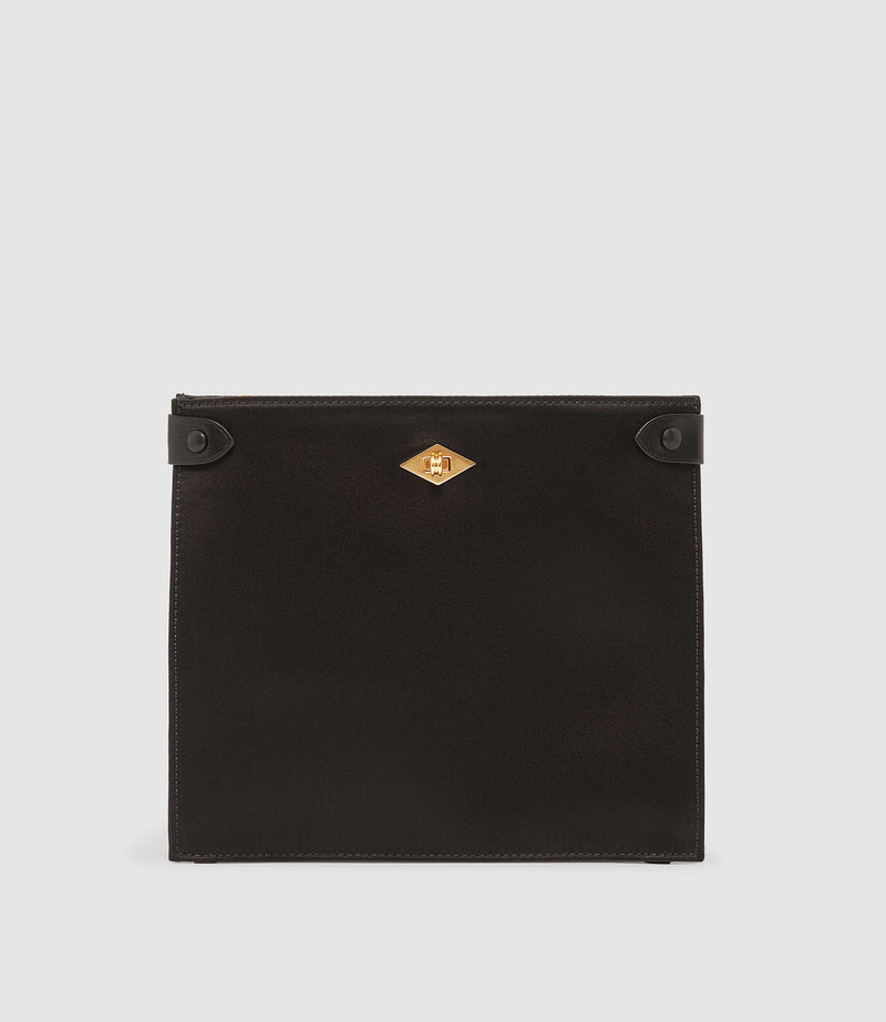 Stowaway Crossbody Silk Satin Black