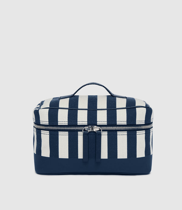 Westman Atelier By Métier Oversized Makeup Train Case Jacquard Navy Stripe