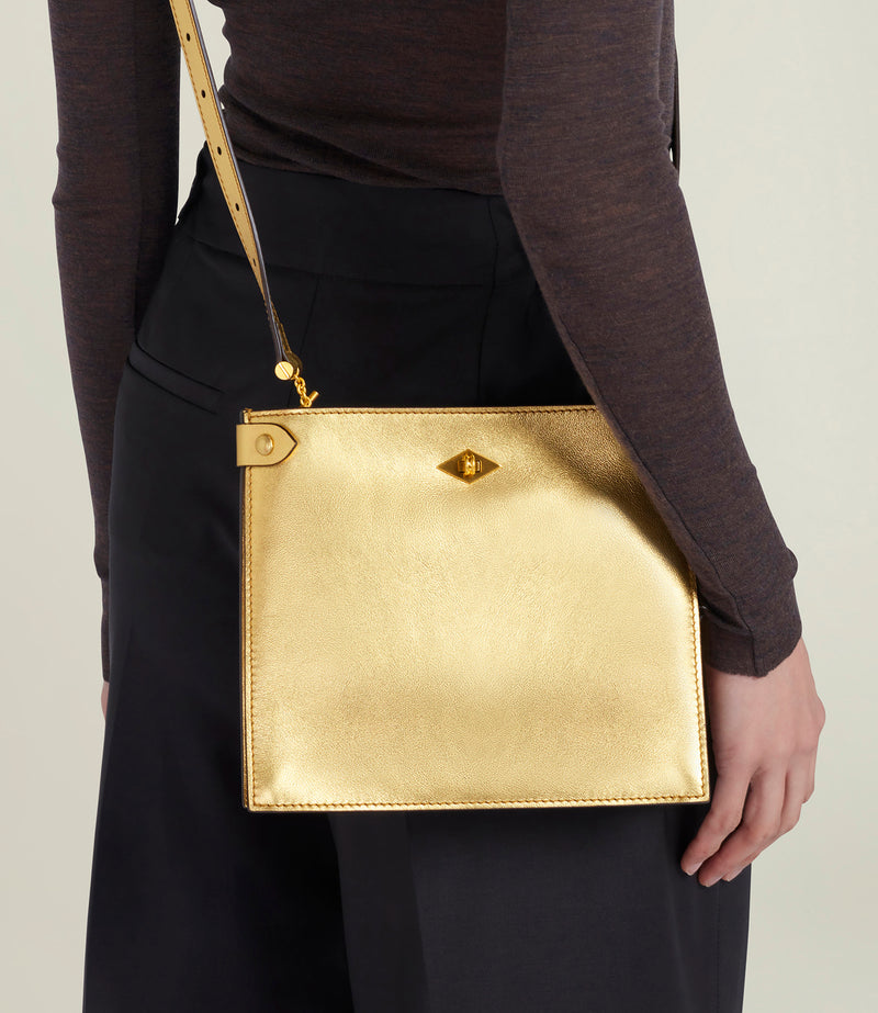 ISSIMO | Métier Stowaway Metallic Calfskin Gold