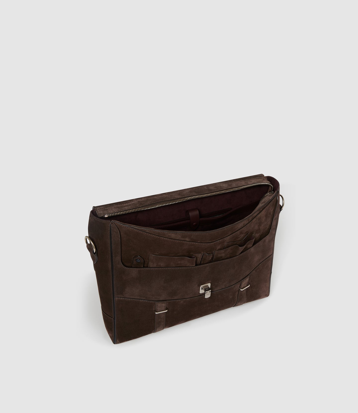 Rider Briefcase Suede Chocolate