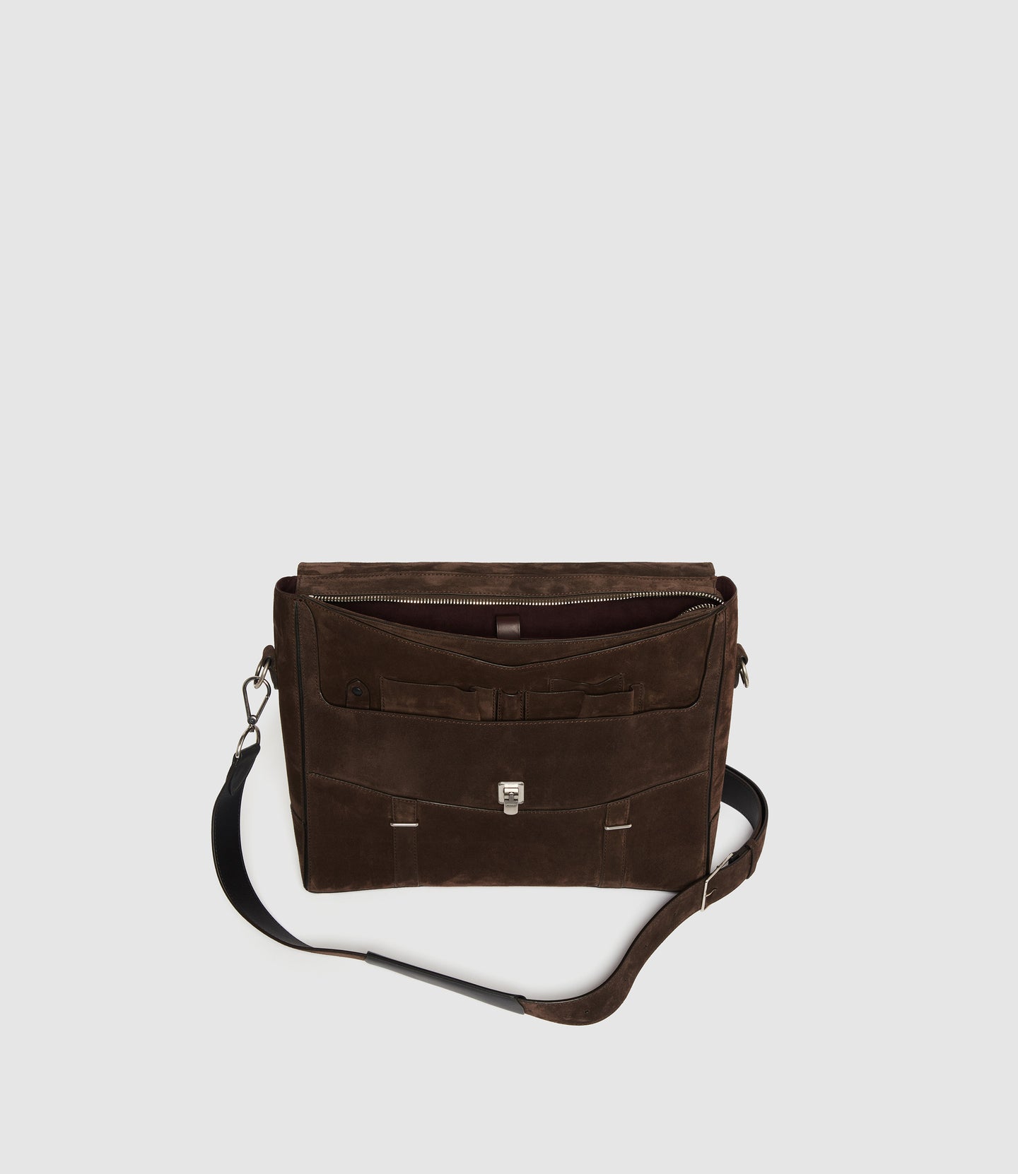 Rider Briefcase Suede Chocolate