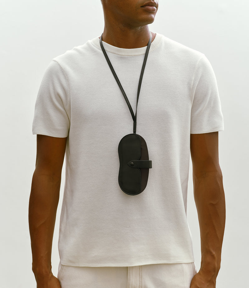 Glasses Case Double With Strap Buttery Nappa Black