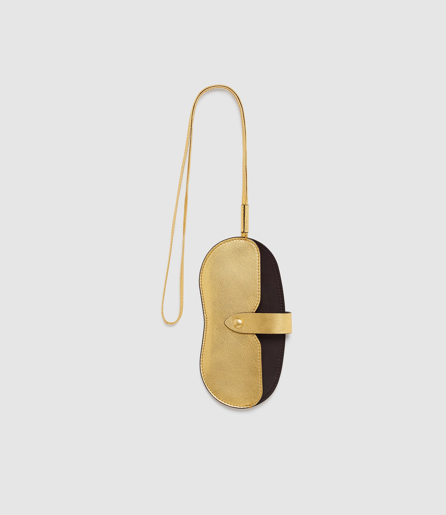 ISSIMO | Métier Glasses Case With Strap Metallic Calfskin Gold