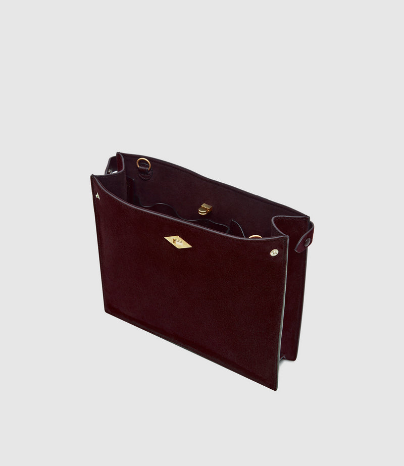 Stowaway Crossbody Buttery Suede Amarone