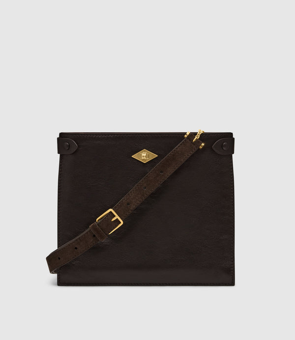 Stowaway Crossbody Elvis Cacao with Suede Chocolate