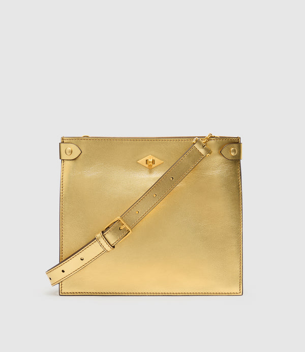 ISSIMO | Métier Stowaway Metallic Calfskin Gold