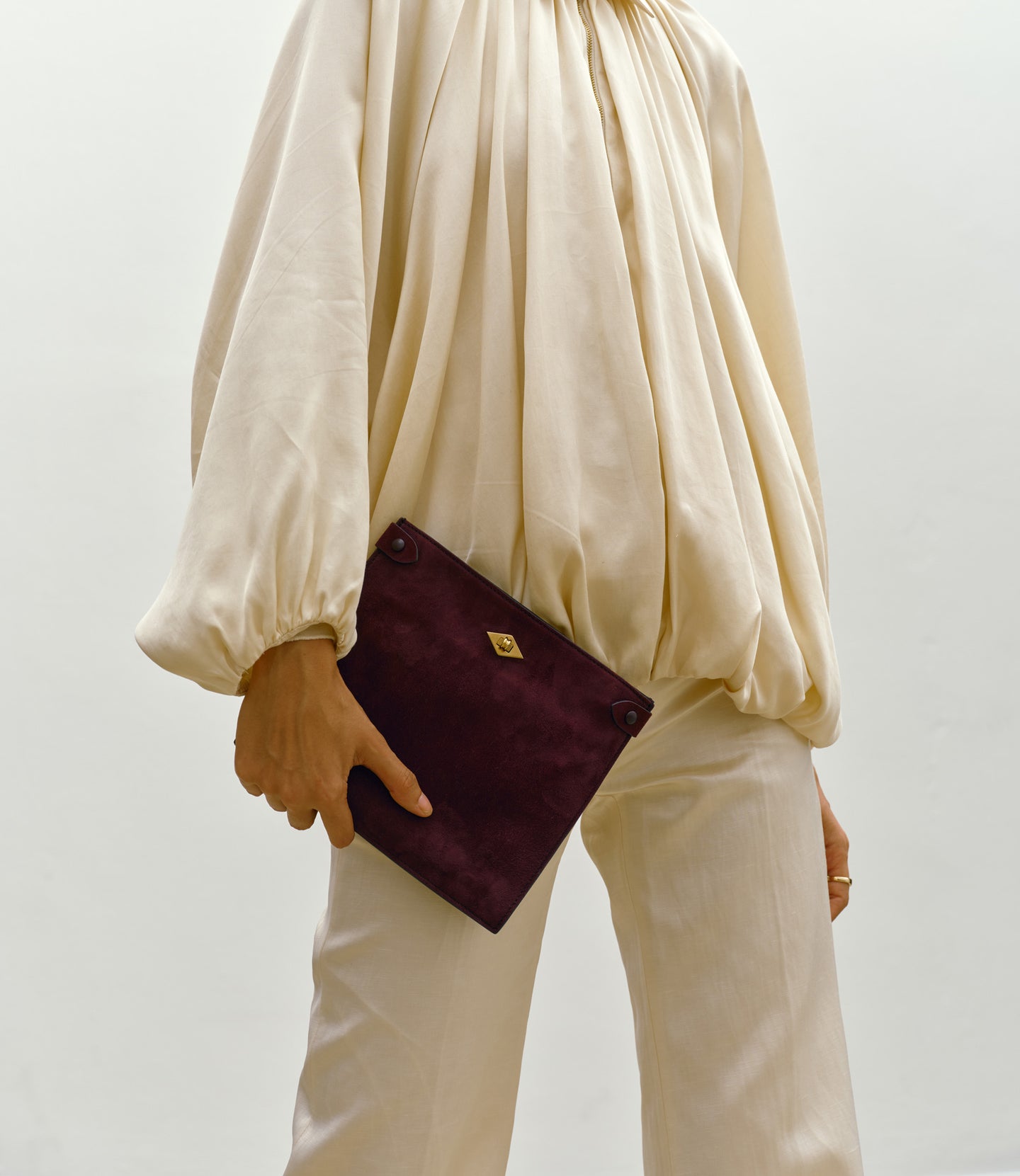 Stowaway Crossbody Buttery Suede Amarone