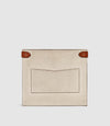 Stowaway Crossbody Natural Linen with Cognac Silver Hardware