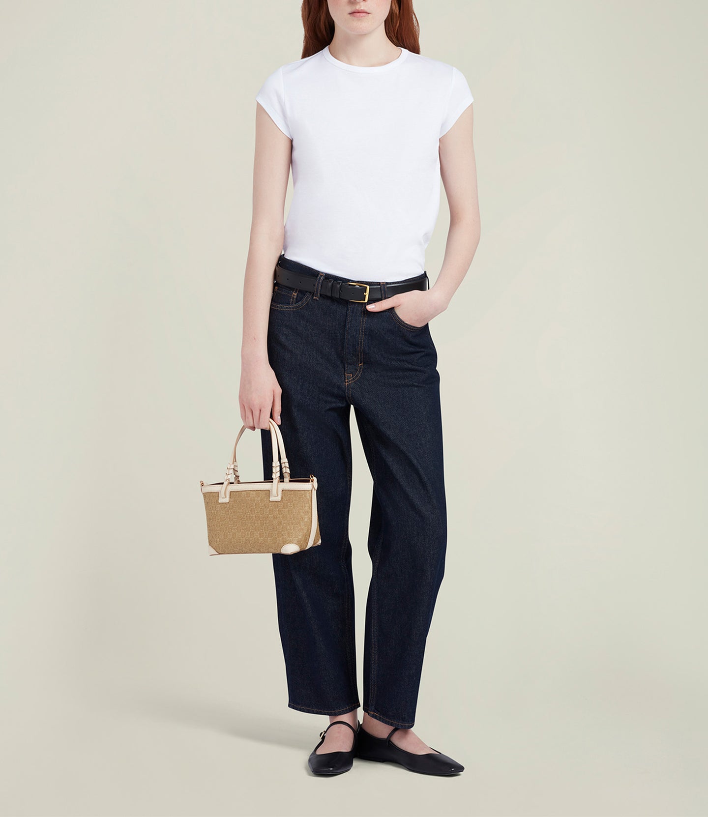 Cala 21 Woven Sahara With Smooth Calfskin White Sand