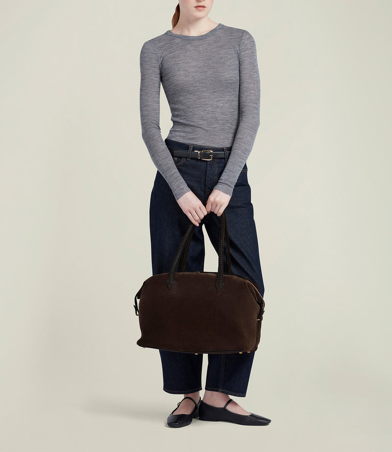 Vérité All Day Suede Chocolate and Smooth Calfskin Black