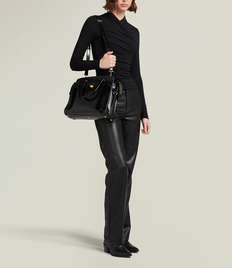 Private Eye Slim Glossy Calfskin Black