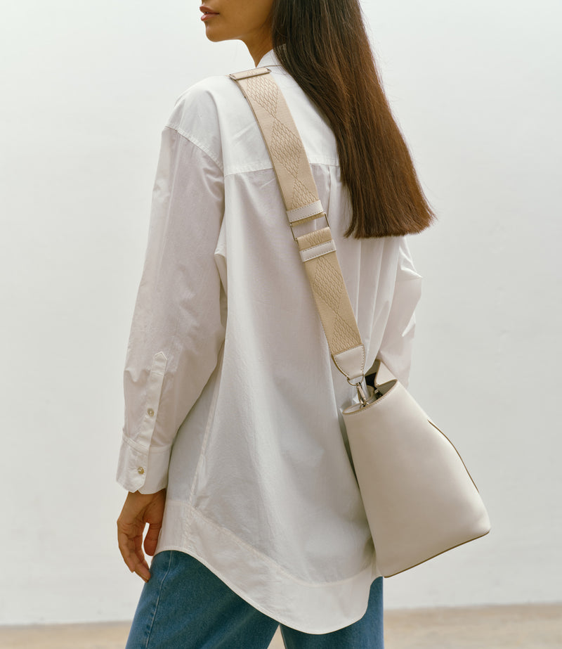 Webbing Strap Bianco With Silver Hardware