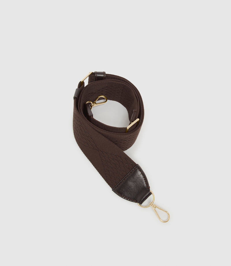 Webbing Strap Chocolate With Gold Hardware