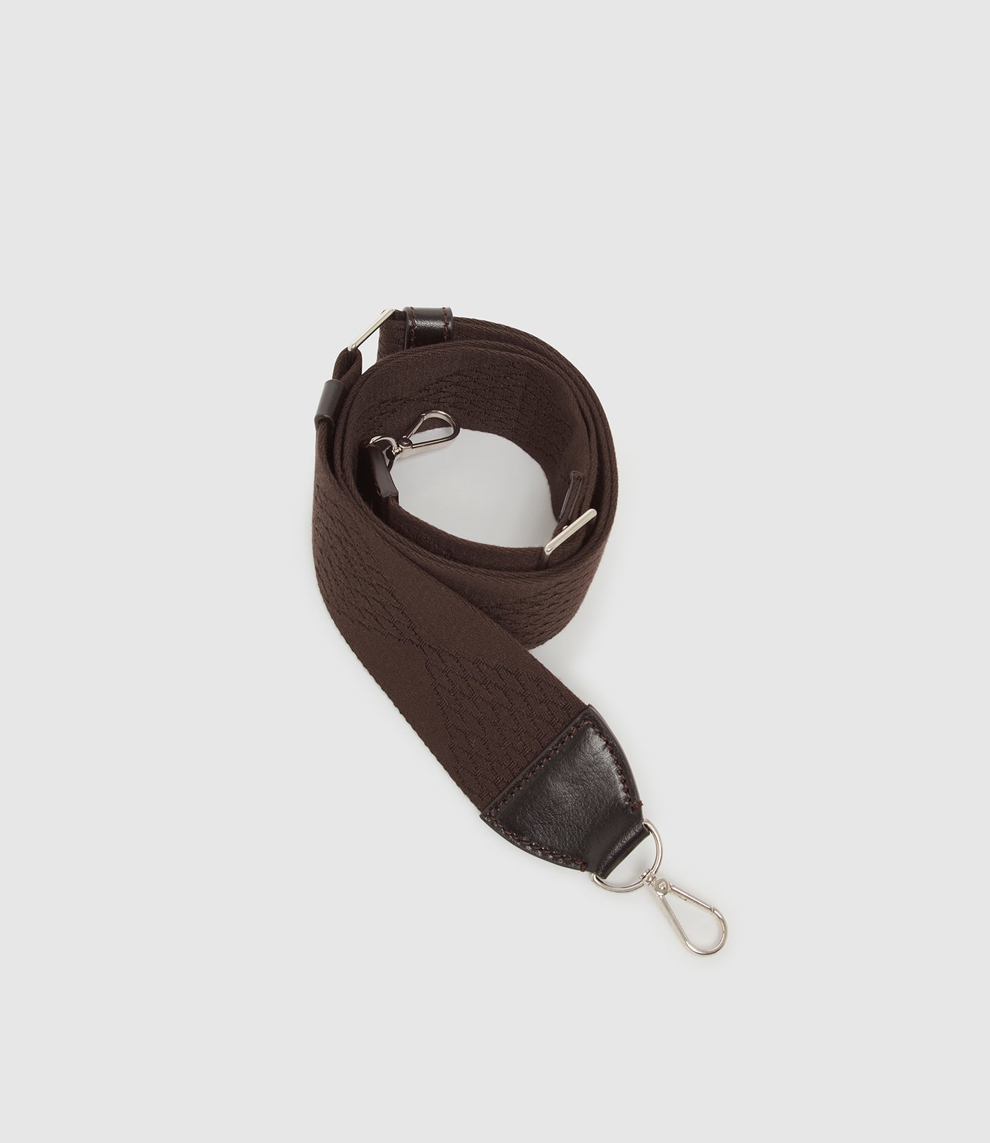 Webbing Strap Chocolate With Silver Hardware