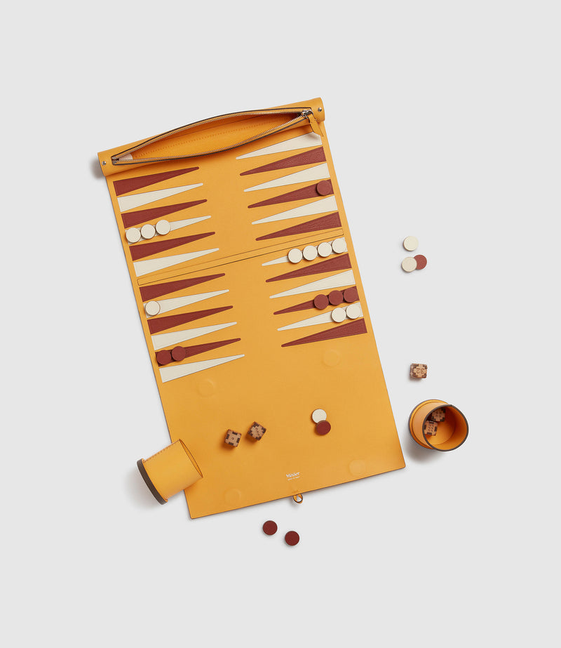 Backgammon Set Smooth Calfskin Izamal Yellow