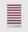 Small Beach Blanket Sustainable Cotton Red and Blue Stripe