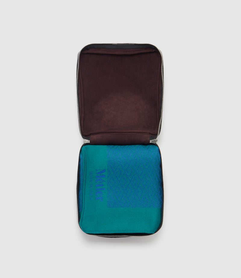 Large Cashmere Throw Yves Blue and Emerald