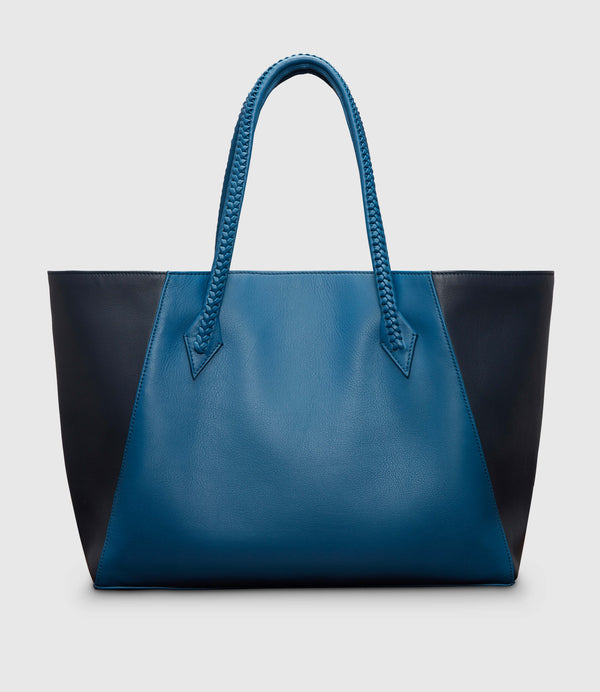 Vérité Collapsible Cabas Smooth Calfskin Riviera Blue Navy