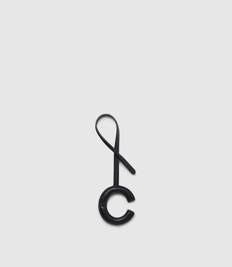 Personalisation Letter Charm Smooth Calfskin Black